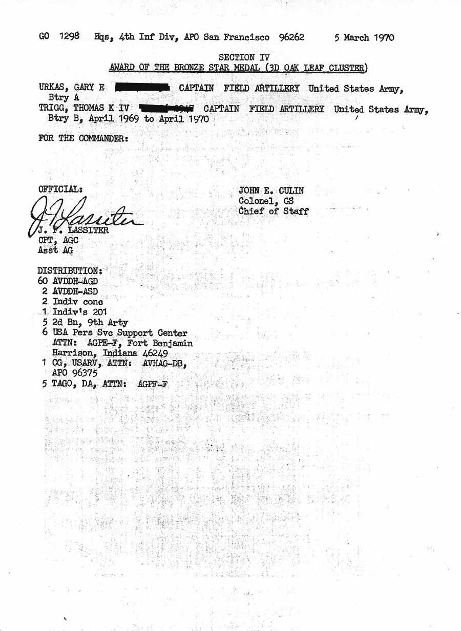 Award of the Bronze Star Medal Memo page 2