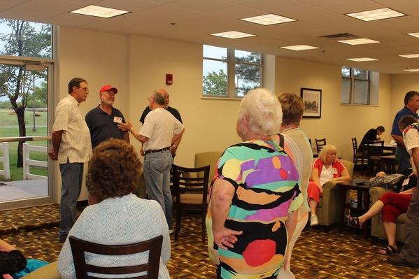 The Waldman Collection - We Arrive
Gathering in the Lobby for the historic reunion at Ft Sill, OK.  The weather outside took a serious turn for the worse as evening arrived.
