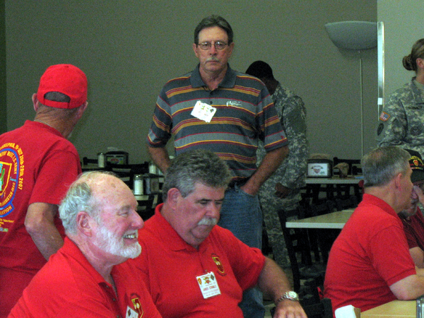 Reunion Photos - Danny "Cowboy" Fort
Well, maybe veterans Geary Burrows and Jim Connolly didn't care for the food, but Terry Stuber is ready to go back for more.   Featured dessert item was soft-serve ice cream in both vanilla and chocolate flavors.
