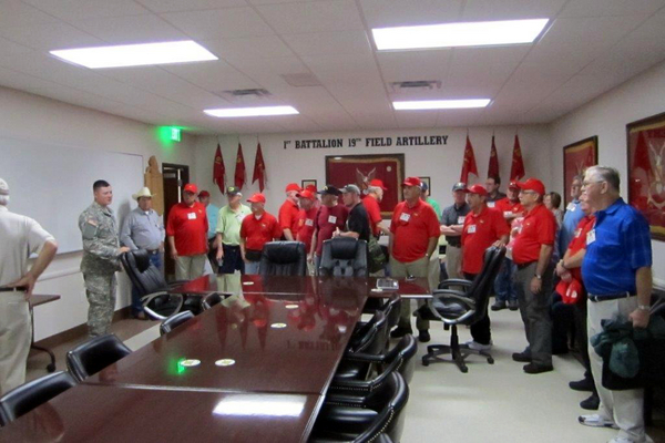 Reunion Photos - Danny Yates
We visited a conference room in the training building.   It is the "Orr Room".   This conference room was dedicated in honor of Maj Jerry Orr who lives in Lawton and has been a close associate of the command and staff at Ft. Sill for many years.   Jerry wishes to remind everyone that it is THE ORR ROOM and not THE ORR HOUSE!!
