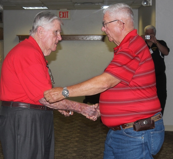 The Waldman Collection - Presenting Gifts
Host Jerry Orr presents "challenge coins" to those attending this historic reunion.
