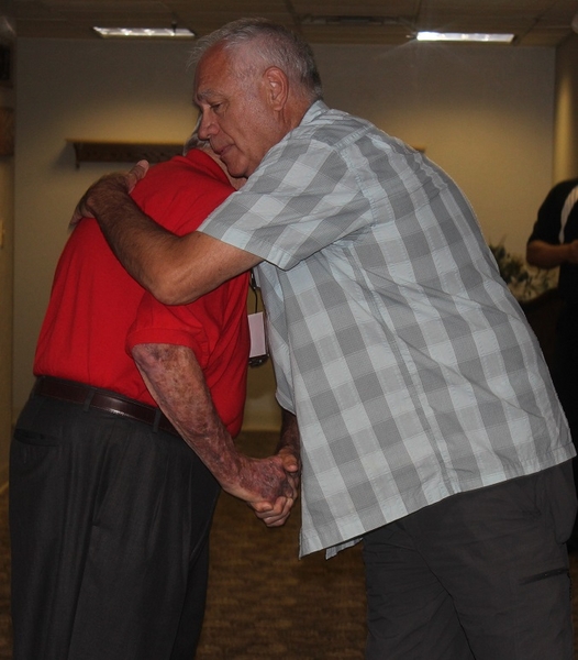 The Waldman Collection - Presenting Gifts
Host Jerry Orr presents a "challenge coin" to artillery surveyor Danny Yates.  This was a very emotional moment for all of us.
