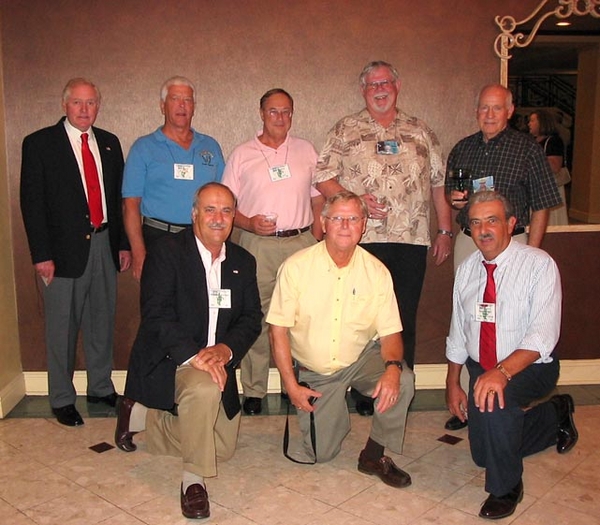 Bang for the buck
Back: Gene Schimdt (Santa Clarita, CA), Ed Thomas (Baxter Springs, KS), Bert Landau (Tucson, AZ), Gary Dean Springer (Elk Grove, CA), Don Keith (Bartlett, TN).  Front: Mike Kurtgis (Ft Lauderdale, FL), Dennis Munden (Morehead City, NC), Dennis Dauphin (Ocean Springs, MS)
