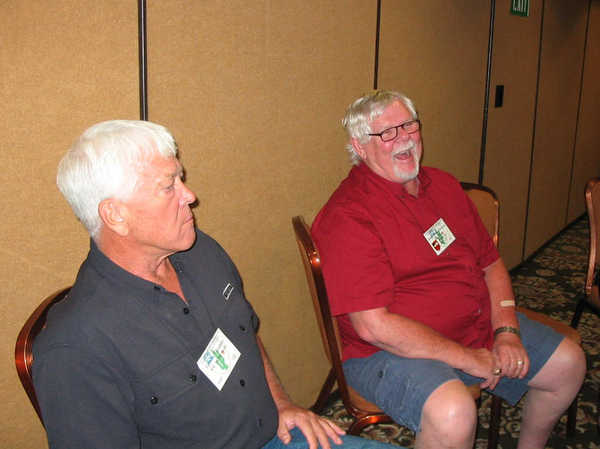 Cocktail Party
Comedy/Tragedy?  This picture could go on any theater marquee!  FOs Ed Thomas and Gary Dean Springer attend the cocktail party.
