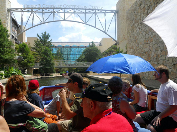 Riverwalk Barge 
The river route was extended to include the Marriott Rivercenter and passing by the Henry Gonzalez Convention Center.
