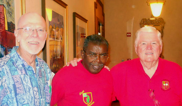 35th Reunion - 2011
John and Jerry invite Sgt Ernest Correia into the photo...with his devilish smile, as usual.
