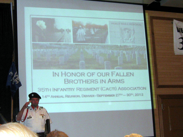 Salute to Fallen Heroes
Sgt Joe Henderson renders a salute to our fallen heroes, a prelude to the viewing of all KIAs from the 35th and the 2/9th.
