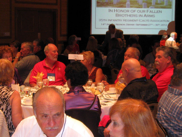 Adjoining tables
Redlegs and ladies of the 2/9th at adjoining tables at the Saturday night banquet.
