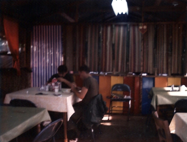 Interior View
No names, but these two are enjoying the field mess hall.
