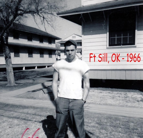 Here's where it all started - Cannoncocker School
Standing in front of these old wooden barracks at Ft Sill, which are no longer there, was the start of a major adventure...a tour in Nam.   Little did I know.
