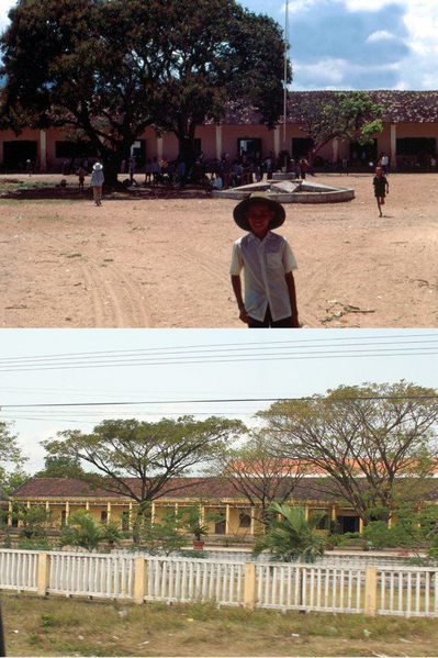 Then and Now
I was able to find this school in Phu Cat.  Hwy 1 runs through Phu Cat,
north of Qui Nhon, on the way up to Duc Pho, as you probably remember.
