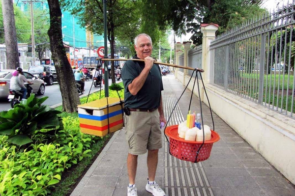 Vietnam: 2012 visit
Street Vendor:   I tried my  hand at street vending, but decided retirement was still the best option for me!
