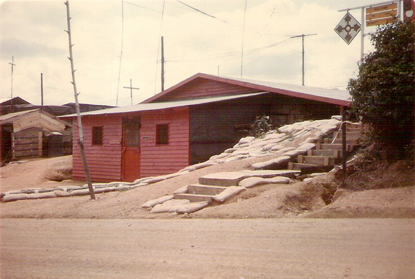 2/9th Bn TOC
Duc Pho, LZ Bronco, 1967.  The 2/9th now under 3d Bde, 4th Inf Div.  Went to "C" Battery (to gain experience) & then assigned here as an Arty Computer in the S-3 Section under Maj Stuart Wright & MSG Moats.  Stayed here until end of 1967.
