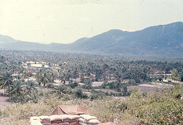 Panoramic View
A wide-shot view of the palm trees, lowlands and mountains from LZ English.
