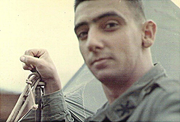 The FO
Lt Dennis Dauphin, FO assigned to A-2-35.  Photo taken at company's position while guarding Highway 19.
