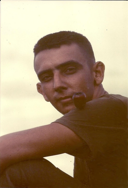 It was tobacco
Courtesy of Lt Dennis Munden, who served shoulder-to-shoulder with me in the FDC CONEX at LZ OD in 1967.  He snapped this shot of my handy pipe.  It was filled with Cherry Blend pipe tobacco and none of the "local stuff".
