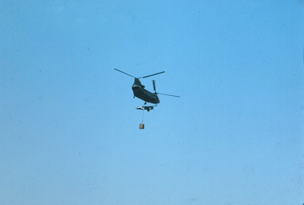 RSOP In Progress
Camera captures a perfect shot of a CH-47 moving a howitzer and ammo load.
