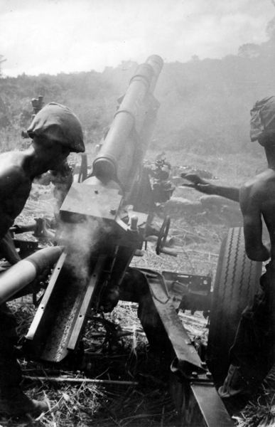 Fighting at LZ Lane
Gun crew loading another round at LZ Lane, 14Nov66.
