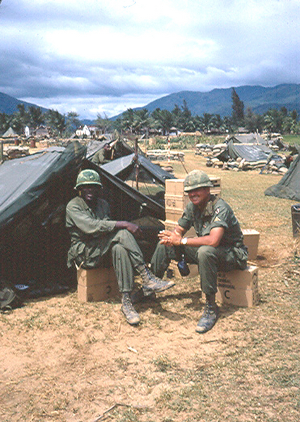 1Sgt Tewwis and UNK relaxing "at home"
