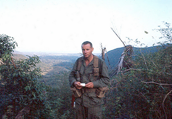 "Hmmm...this note says that Capt Barton wants to know where I'm at.  Guess he must be lost again."
FO Don Keith out in the boonies.
