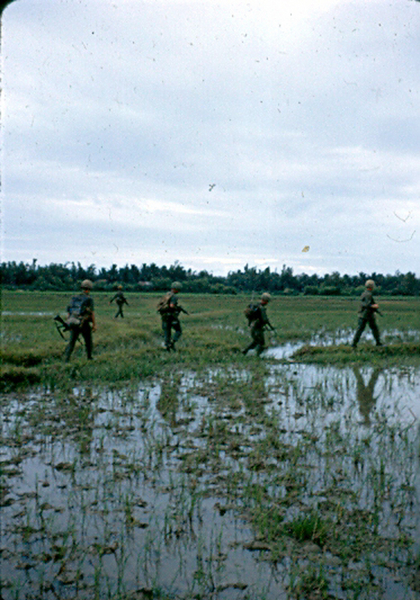 Dangerous duty
Crossing rivers and streams was part of the mission.
