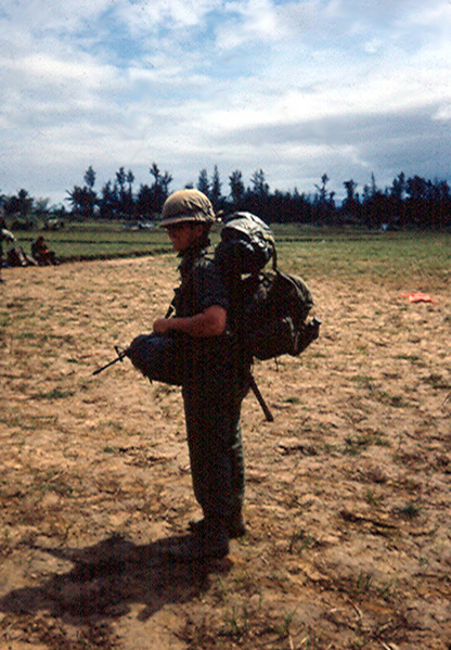 Loaded for bear?  Lt Don Kieth serving as FO for B-1-35.
