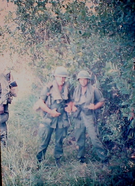 Capt Barton, B/1/35 Company CO posing with his FO, Lt Don Keith.
