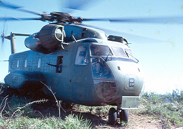 Marine helo provides supplies.
