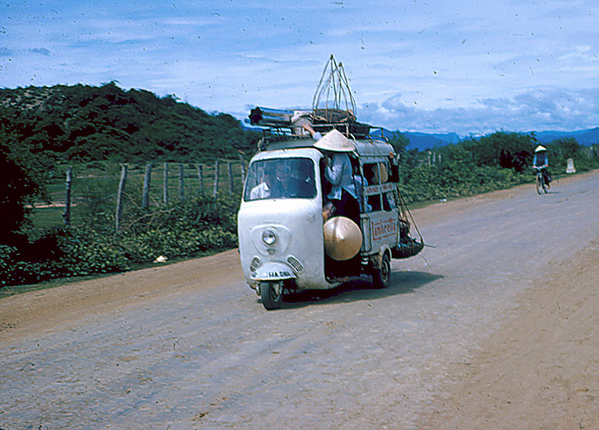 Taking the bus
Locals crammed in these small Lambrettas; served as their bus.
