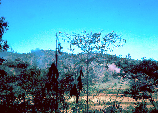 Arty strike
Serving as FO for "C" Company, 1/14th, this is a view of an artillery strike,
