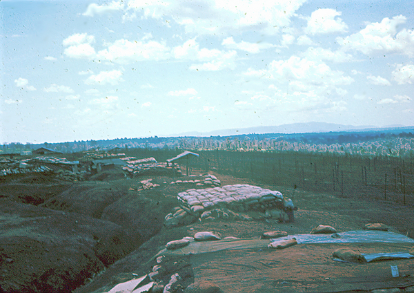 Plei Me
Defensive perimeter at the SF camp.  Note the bunkers and trenches.  Out front is "the wire"...multiple rows of protective wire.
