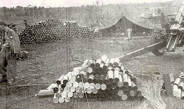 Empties
Lots of expended canisters from the 105mm rounds.
