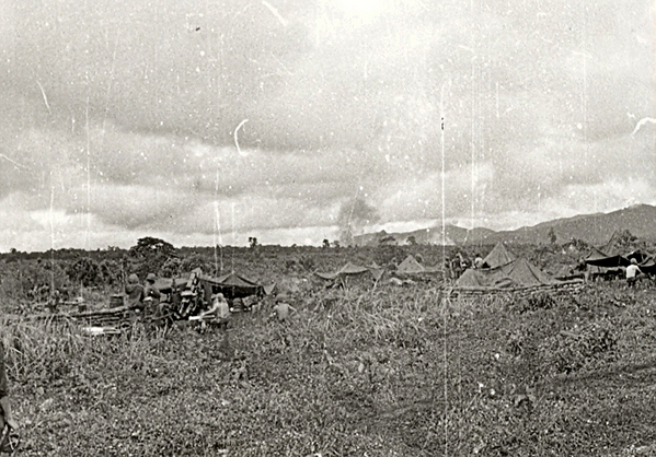 Rounds landing
If you look closely, you can see where the rounds were landing (smoke on the horizon).  A/1/35 was "in contact" about 3 clicks from the battery position.  A very rare occasion to see your rounds exploding downrange.
