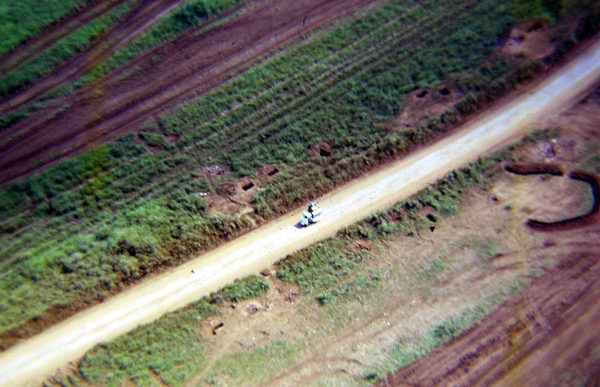 Riding the trails
Here is a Lambretta bus riding along old gun pit and APC trails.
