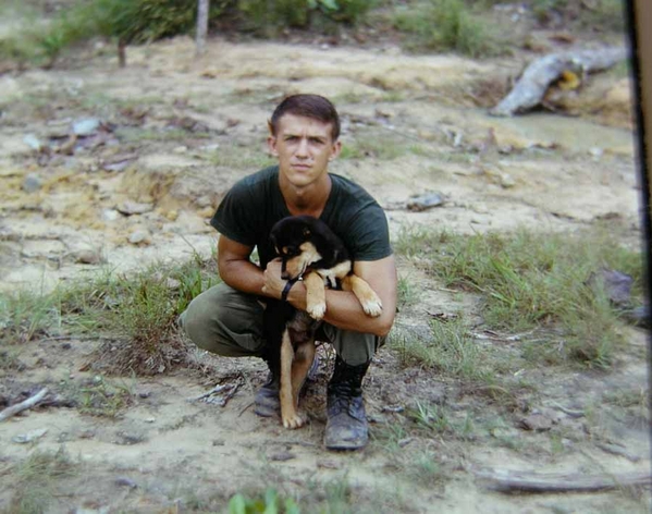 "Short Round" - the mascot
Great coincidence!  Danny Fort also has this very same photo in his Photo Gallery.  "Short Round" was just a pup in 1966.
