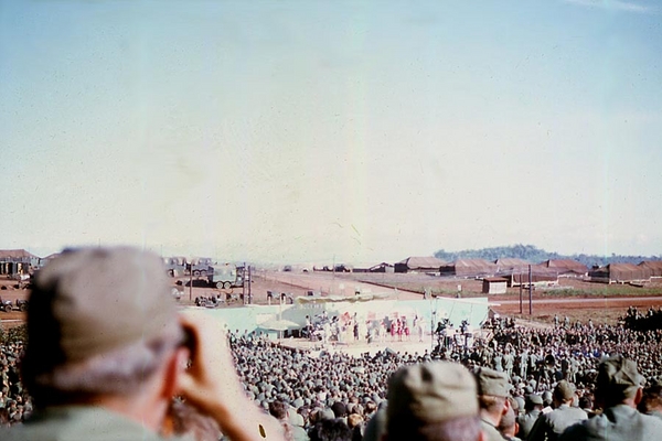 Nosebleed seats
Not everyone got a close up of Bob Hope and his visiting troupe.
