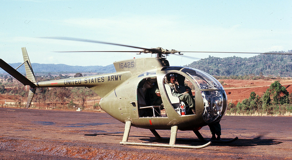 Lt Mike Kurtgis
Lt Mike Kurtgis, Air FO assigned to the 2/9th and boarding at LZ Oasis.  Mike is happily sitting in his new "Loach" as his other "birds", older models, kept coming to earth in unexpected and unplanned fashion.
