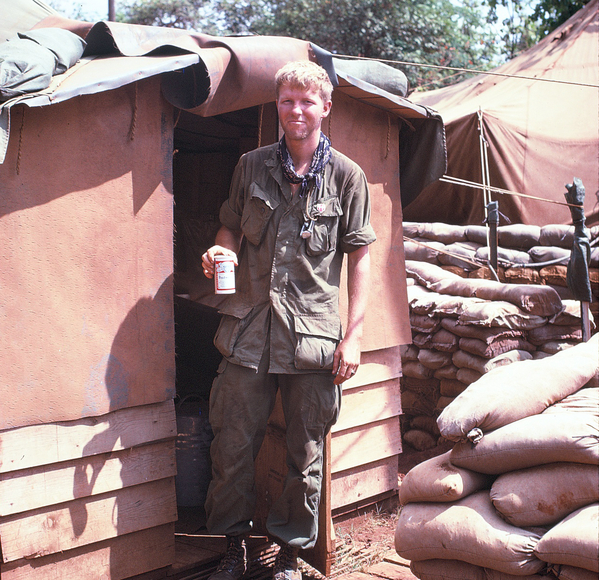 FO McHugh
Lt James McHugh, Forward Observer, has his beer in hand.
