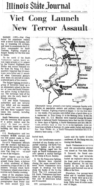 Mother's Day Assault on LZ Oasis
Newspaper account of the attack on LZ Oasis, May 1969.
