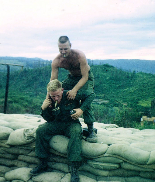 Just a little horseplay
Looks like PFC Hourigan is making a grab for John's beer.
