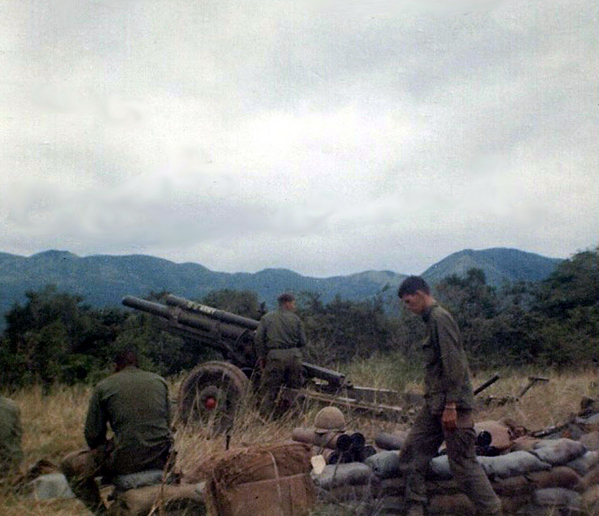 LZ Tip
PFC Marion N. Sullivan walks over to the #6 Section, Jan 67.
