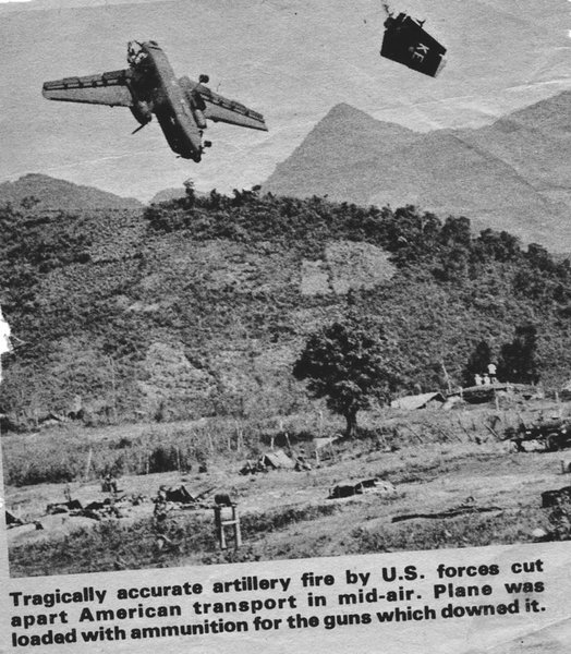 Target!  Wrong Target
As I recall, this was a Caribou just outside of Duc Pho. I saved the clipping all these years. As I recall, the press kinda twisted the story, but it was a very tragic event.


