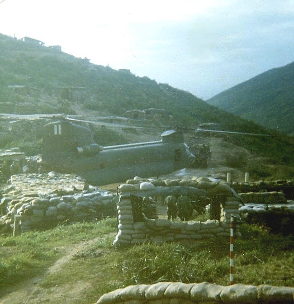 To my rescue...
The Chinook touches down at LZ Liz...thank goodness!
