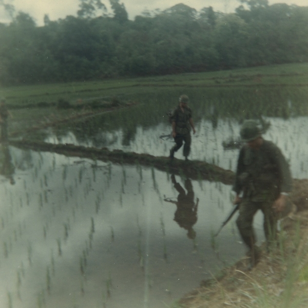 Patrol Training - 2
One of my buds was walking one of these dikes in a rice paddy when he stepped on a VC landmine. It was NOT a pretty experience...
