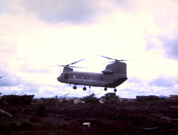 The Chinook
Everyone was totally fascinated with this big aircraft coming down right on your position.
