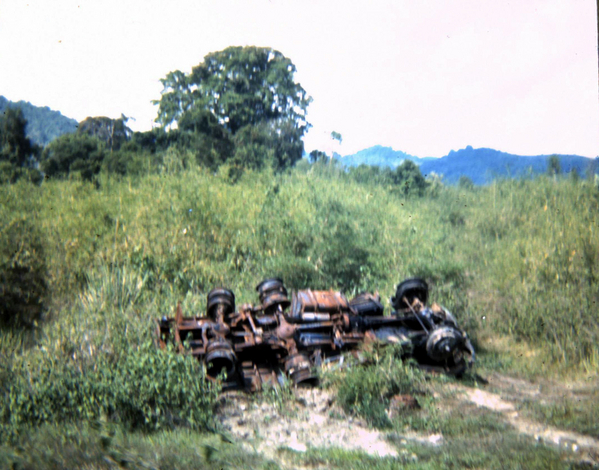 SF Camp overrun
What's left of a 2-1/2 ton truck after the attack on the SF Camp.
