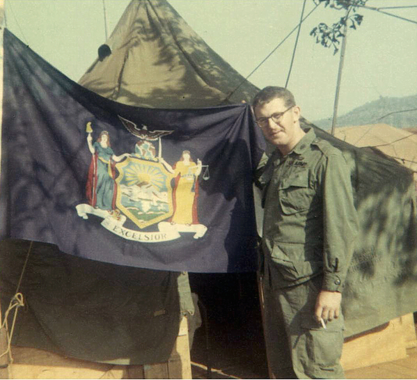 New York, New York
One proud New Yorker...Lt John Cashin.  He brought his state flag with him.
