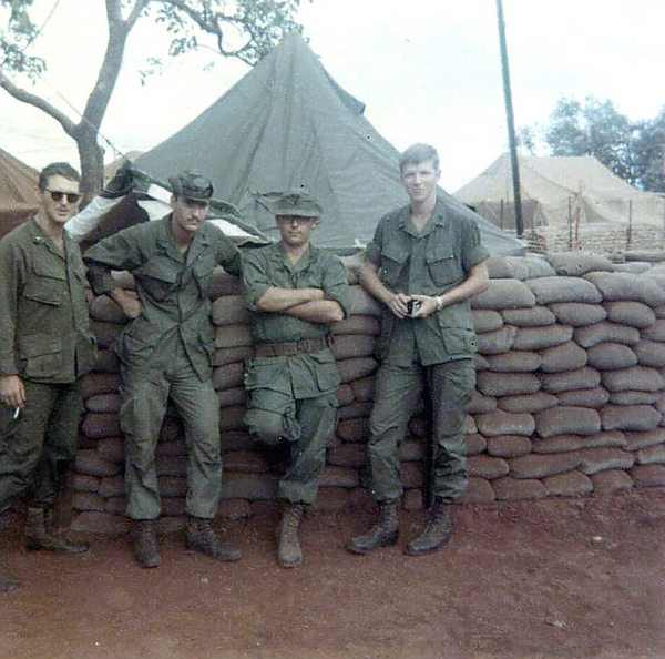 The TOC Gang
Lt John Cashin, SC, 2/9th Arty (me), Lt William Hunnicutt and Lt James E. McHugh
