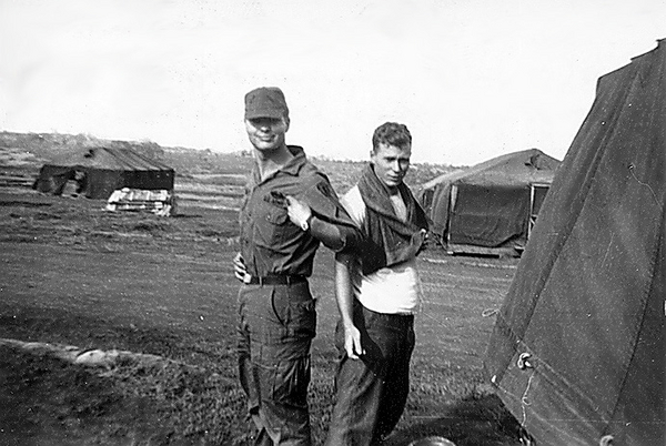 FO Party
Mike Rhodes poses with Ray Delano.  Both served in Lt Munden's FO Party, supporting A/1/14 and are now in touch today.  Small world, isn't it?
