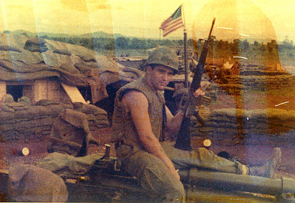 Battery Position
Typical layout of a 105mm howitzer section.  Good pose for a postcard home.
